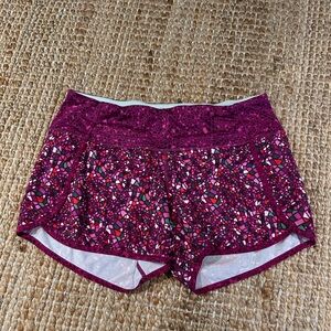 Lululemon Run Times Paradise Geo Regal Plum Running Short Sz 6 Lined Stretch 4”